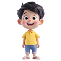 AI generated 3D Rendering of a Toddler Boy Standing and Smiling on Transparent Background - Ai Generated png