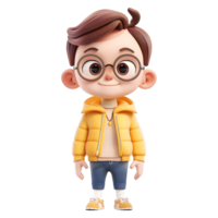 AI generated 3D Rendering of a Toddler Boy Standing and Smiling on Transparent Background - Ai Generated png