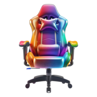 AI generated 3D Rendering of a Colorful Gaming Chair on Transparent Background - Ai Generated png