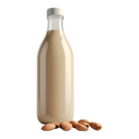 AI generated Milk Bottle with Almonds on Transparent background - Ai Generated png