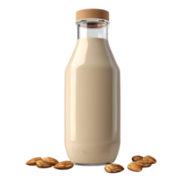 AI generated Milk Bottle with Almonds on Transparent background - Ai Generated png