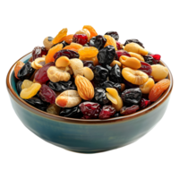 AI generated 3D Rendering of a Dry Fruits in a Bowl on Transparent Background - Ai Generated png