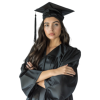 AI generated Graduated Student Standing With Crossed Arms on Transparent background - Ai Generated png