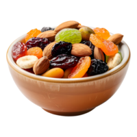 AI generated 3D Rendering of a Dry Fruits in a Bowl on Transparent Background - Ai Generated png