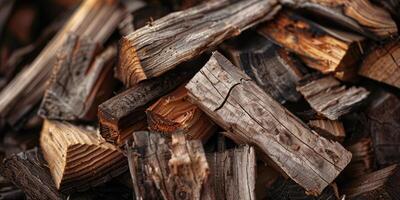 AI generated Pile of firewood background photo