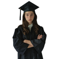 AI generated Graduated Student Standing With Crossed Arms on Transparent background - Ai Generated png