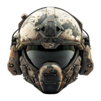 ai generato 3d interpretazione di un' esercito sicurezza casco su trasparente sfondo - ai generato png