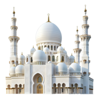 ai generado 3d representación de un islámico mezquita en transparente antecedentes - ai generado png