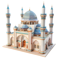 AI generated 3D Rendering of a Islamic Mosque on Transparent Background - Ai Generated png