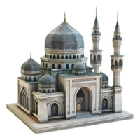 ai generado 3d representación de un islámico mezquita en transparente antecedentes - ai generado png