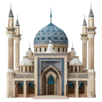 ai generato 3d interpretazione di un' islamico moschea su trasparente sfondo - ai generato png