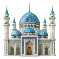 ai generiert 3d Rendern von ein islamisch Moschee auf transparent Hintergrund - - ai generiert png