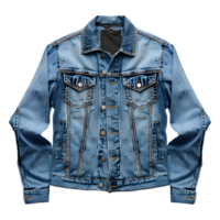 ai generiert 3d Rendern von ein Denim Jeans Jacke auf transparent Hintergrund - - ai generiert png