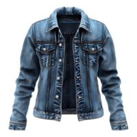 ai gegenereerd 3d renderen van een denim jeans jasje Aan transparant achtergrond - ai gegenereerd png