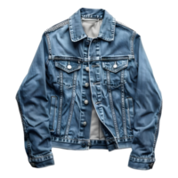 ai genererad 3d tolkning av en denim jeans jacka på transparent bakgrund - ai genererad png