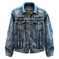 ai generato 3d interpretazione di un' denim jeans giacca su trasparente sfondo - ai generato png