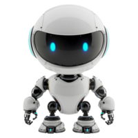 ai généré 3d le rendu de une numérique mignonne robot sur transparent Contexte - ai généré png