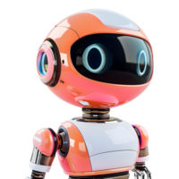 ai generado 3d representación de un digital linda robot en transparente antecedentes - ai generado png
