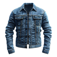 ai genererad 3d tolkning av en denim jeans jacka på transparent bakgrund - ai genererad png