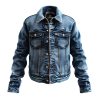 ai gerado 3d Renderização do uma jeans jeans Jaqueta em transparente fundo - ai gerado png