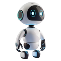 ai généré 3d le rendu de une numérique mignonne robot sur transparent Contexte - ai généré png