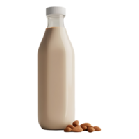 ai généré Lait bouteille avec amandes sur transparent Contexte - ai généré png