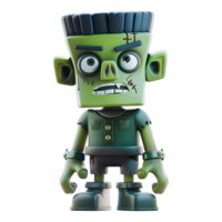 AI generated 3D Rendering of a Halloween Zombie Cartoon on Transparent Background - Ai Generated png