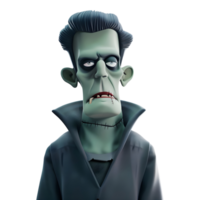 ai gerado 3d Renderização do uma dia das Bruxas zumbi desenho animado em transparente fundo - ai gerado png