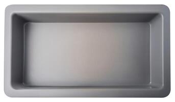 AI generated Top view of empty tray isolated on background. photo