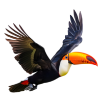 ai generato 3d interpretazione di un' toco tucano su trasparente sfondo - ai generato png