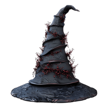 ai genererad 3d tolkning av en häxa magi hatt på transparent bakgrund - ai genererad png