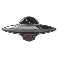 ai gerado adesivo do uma UFO navio em uma transparente fundo - ai gerado png