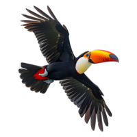 ai généré 3d le rendu de une toco toucan sur transparent Contexte - ai généré png