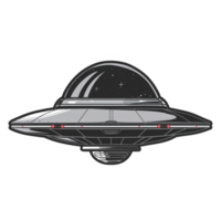 ai generato etichetta di un' ufo nave su un' trasparente sfondo - ai generato png