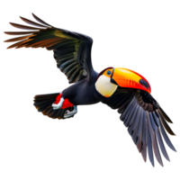 ai genererad 3d tolkning av en toco toucan på transparent bakgrund - ai genererad png