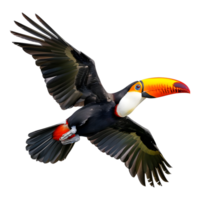 ai gerado 3d Renderização do uma toco tucano em transparente fundo - ai gerado png