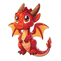 ai généré autocollant de une souriant dragon sur une transparent Contexte - ai généré png