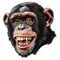 ai gerado adesivo do uma macaco em uma transparente fundo - ai gerado png