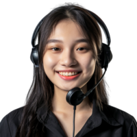 AI generated Online Customer Service Agent With Microphone on Transparent background - Ai Generated png