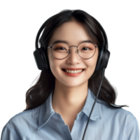 AI generated Online Customer Service Agent With Microphone on Transparent background - Ai Generated png