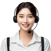 AI generated Online Customer Service Agent With Microphone on Transparent background - Ai Generated png