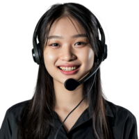 AI generated Online Customer Service Agent With Microphone on Transparent background - Ai Generated png