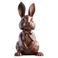 ai generado 3d representación de un chocolate Conejo en transparente antecedentes - ai generado png