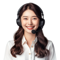 AI generated Online Customer Service Agent With Microphone on Transparent background - Ai Generated png