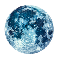 ai genererad klistermärke av en måne på en transparent bakgrund - ai genererad png