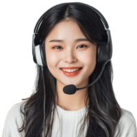 AI generated Online Customer Service Agent With Microphone on Transparent background - Ai Generated png