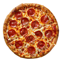 ai generado 3d representación de un sabroso Pizza en transparente antecedentes - ai generado png