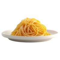 AI generated 3D Rendering of a Noodles or Spaghetti in a Plate on Transparent Background - Ai Generated png