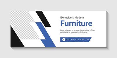 free social media furniture  web banner design template vector