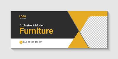 free social media furniture  web banner design template vector